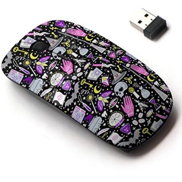 Imagem de Mouse sem fio de 2,4 G com design de padrão fofo para todos os laptops e desktops com nano receptor - Magic Witch
