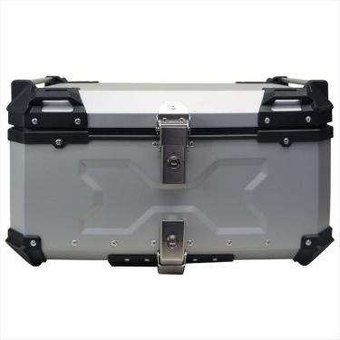 Imagem de Baú de Moto Traseiro Tronos 60L-T-X em Alumínio - Base Universal - 60 Litros - Forro em Couro Sintético - Prata