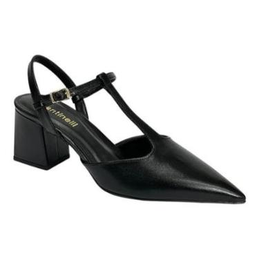 Imagem de Sapato Santinelli Slingback Salto Bloco 1636-002 Preto-Feminino