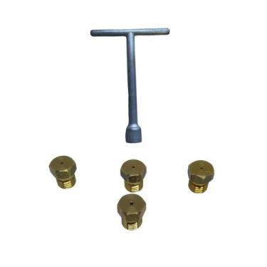 Imagem de Kit Bico Injetor Gás Glp + Chave Fogão Cooktop 4 Bocas 1519 Fischer
