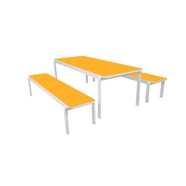 Imagem de Conjunto Refeitório Juvenil 1500mm Amarelo - SchoolCenter