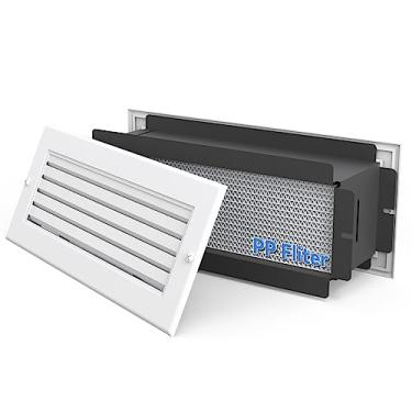 Imagem de SUPROCKY Kit De Passagem De Ar De Retorno De Parede Com Filtro Pp Ecológico E Grade De Alumínio (Reforma De 12 X 4), Aletas Atualizadas, Sem Odores, Durável, Passagem De Ar De Zona Branca Fosca, Co