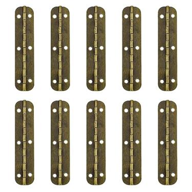 Imagem de Pacote com 10 dobradiças ovais dobradiças longas, dobradiças vintage, caixa de madeira, caixa de presente, dobradiças de porta de armário, suprimentos de ferragens para joias, caixas de madeira,