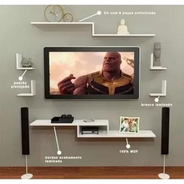 Imagem de Rack E 6 Prateleiras Suspenso Branco 30X120Cm - Deep