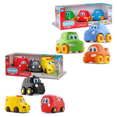 Imagem de 6 Brinquedo Vinil Macio Infantil Carro Emergência Carrinhos