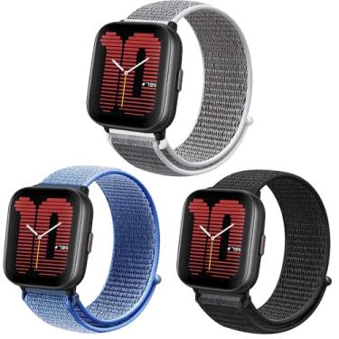 Imagem de Harikiri Pulseiras compatíveis com Active 42 mm/GTS 4 Mini/GTS 4/3/GTS 2 Mini/2/2e, pulseira de nylon de 20 mm para Bip Lite/Bip U/Bip U Pro/Bip 3/Bip 3 Pro/GTR de 42 mm