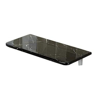 Imagem de Mesa dobrável de parede com folhas caídas, mesa de jantar para computador, escritório doméstico para quarto, sala de estar, cozinha e estudo (60 x 40 cm, preto)