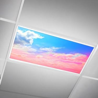 Imagem de SCWISOAS Capas de luz fluorescente para luzes de teto - Capa de nuvem magnética para luminárias fluorescentes ou LED 6 pés x 1,2 m para sala de aula, casa, escritório, filtros de iluminação aérea