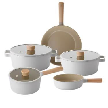 Imagem de Fika - Conjunto Panelas 5 Peças Indução Neoflam Pérola Alumínio Injetado com Revestimen...