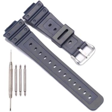 Imagem de XBHSW Pulseira de resina compatível com Casio G-shock DW-5600 GW-M5610 GW-6900 DW-6900 G-6900 Pulseira masculina de substituição à prova d'água (azul marinho)