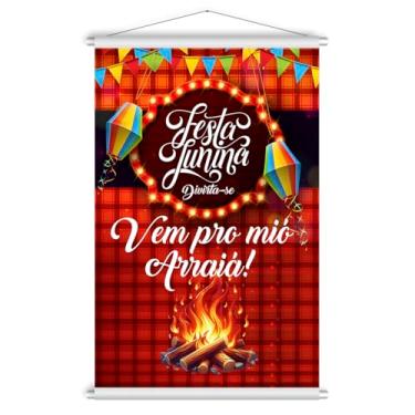 Imagem de Banner Lona Festa Junina Arraiá São João Parede Decoração 60x90cm (BNFJN0002)