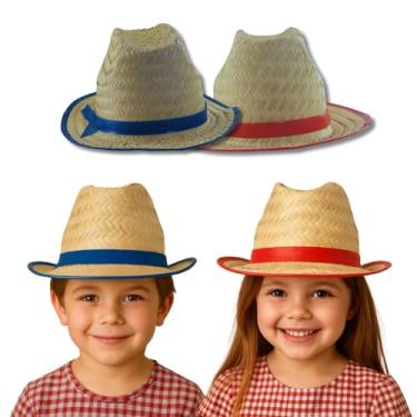 Imagem de Kit 2 Chapéus de Palha Infantil para Festa Junina Acessório São João