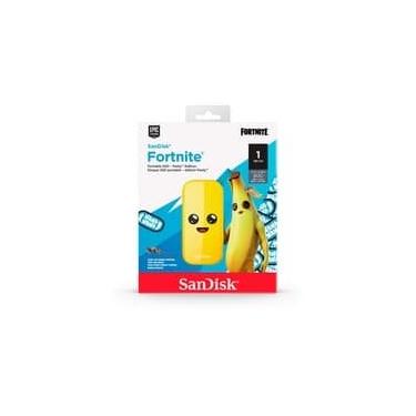 Imagem de SSD Externo SanDisk Fortnite, 1TB, USB 3.2 Gen 2, Portátil, Leitura: 800 MB/s, Amarelo - SDSSDE30-1T00-G25F