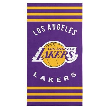 Imagem de NORTHWEST NBA Los Angeles Lakers Toalha de praia listrada, toalha de piscina macia e absorvente, secagem rápida, 76 x 152 cm