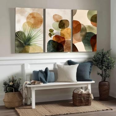 Imagem de Kit 3 Quadros Decorativos Canvas, Abstrato, 40x50cm, Arte Para Quarto, Sala, Corredor