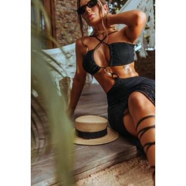 Imagem de Vestido longo com detalhes de argolas de coqueiro - PRIME