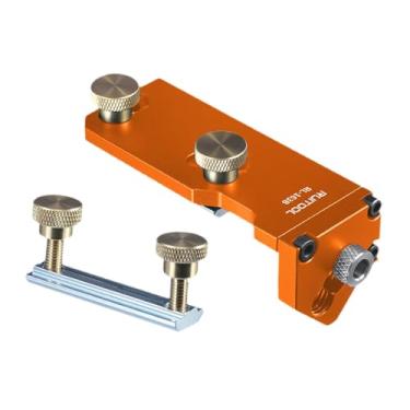 Imagem de Ｂｅｓｇａ Guia de rosqueamento de de alumínio, gabarito de perfuração de furo de acesso único, gabarito profissional de cavilha, assistente de broca, Laranja