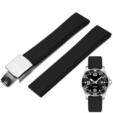 Imagem de Niziruoup Pulseiras de relógio FKM Rubber Watch Strap Deployant Clasp ajustável CTS Fluororubber 19 mm, 20 mm, 21 mm, 22 mm, liberação rápida, macia, durável, pulseira de substituição universal de