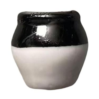 Imagem de Bothyi Adesivo de geladeira para vaso de cerâmica, modelo de vaso, arte da moda, adesivo de geladeira para micropaisagem, layout de porta de cozinha, Preto Branco