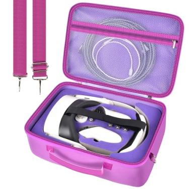 Imagem de Estojo rígido para Meta Quest 3s/ Quest 3/ para Oculus Quest 2 Official Original/Elite Strap VR Headset e acessórios de controle, bolsa portátil de armazenamento de viagem para casa, ao ar livre