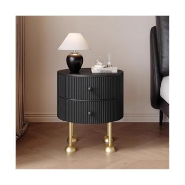 Imagem de Mesa De Cabeceira Fina E Estreita Com Gavetas, Moderna, De 19" De Altura, Para Sofá, Dormitório E Espaços Pequenos(Black,23x23x19")