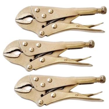 Imagem de 3x Mini Alicate Pressão Boca Curva 5pol Cromo Vanádio - I.D