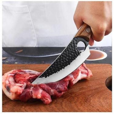 Imagem de Faca Artesanal Afiada Bainha Cozinha Canivete Churrasco Talheres Cozin