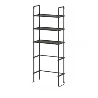 Imagem de Rack Organizador Com Prateleiras Lavanderia Para Máquina de Lavar(Suporte de Banheiro Preto)