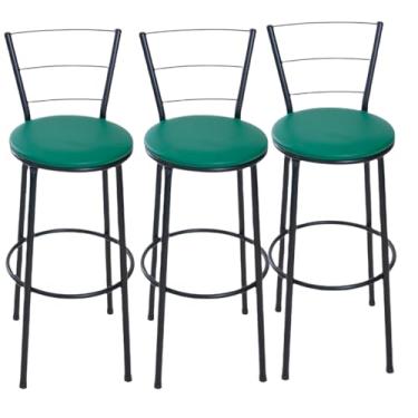 Imagem de 3 BANQUETAS ALTA 3 ARAME -Adequado para decorar o quarto e sala de estar.(VERDE)