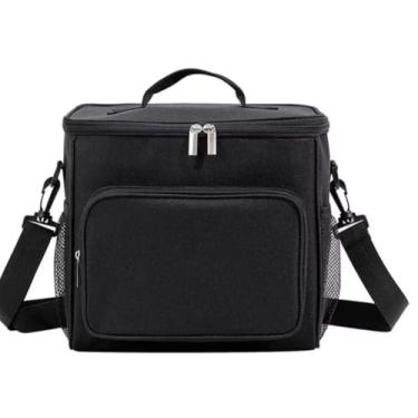 Imagem de Bolsa Térmica Grande Portatil Marmita Viagem Com Alça 25cm*16cm*23cm (PRETO)