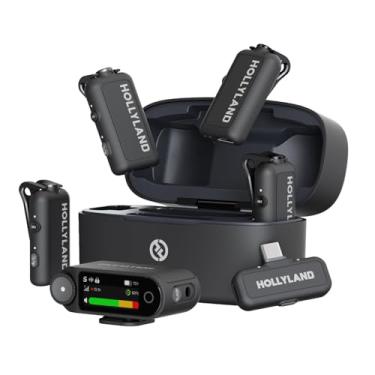 Imagem de Hollyland Lark MAX 2 Combo Versão 4 Pessoas, Microfone Lavalier Sem Fio, Ideal para Gravação com Várias Pessoas, Microfone para Câmera, iPhone, Android, (4TX + 2RX + Case de Carregamento)