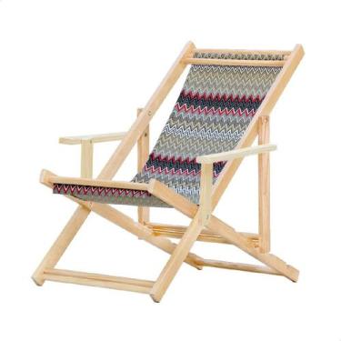 Imagem de Espreguiçadeira Dobrável para Piscina ou Varanda - Madeira Maciça, Com