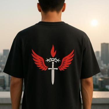 Imagem de Camiseta Streetwear Oversized Masculina Preta - swagon, 2, M