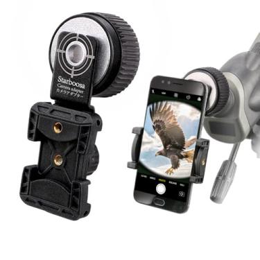 Imagem de Starboosa Adaptador universal de telefone para telescópios – Montagem fácil para telescópios, binóculos, monóculos e telescópios – Ajuste seguro para fotos e vídeos