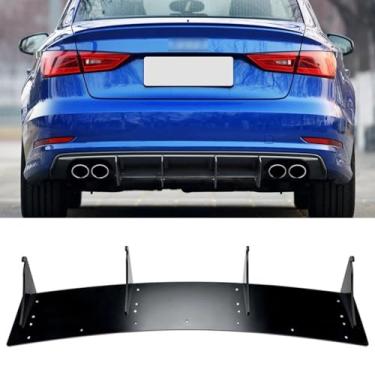 Imagem de Difusor de para-choque traseiro Splitter Spoiler para-choque traseiro protetor labial avental compatível com S3 8V Sedan 2013-2015 kit de carroceria acessórios para carro (preto brilhante)