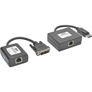 Imagem de Kit extensor ativo Tripp Lite DisplayPort para DVI sobre Cat5/6, transmissor e receptor estilo rabicho, vídeo/áudio, 1080/60p, até 38 metros (B150-1A1-DVI), preto