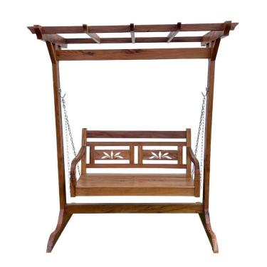 Imagem de Banco Balanço Com Pergolado Madeira Peroba Rosa Sudeste Rústico