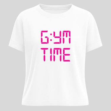 Imagem de Camiseta Algodão Unissex Estampada Gym Time T-shirt Gola Redonda Blusa