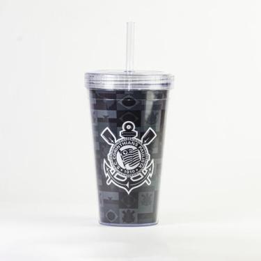 Imagem de Copo Canudo Corinthians Bandeiras Oficial - Sude