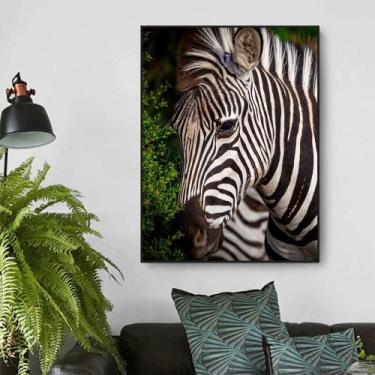 Imagem de Quadro Canvas Decorativo para Sala Savana Africana Zebra 1,20x90 - LUG