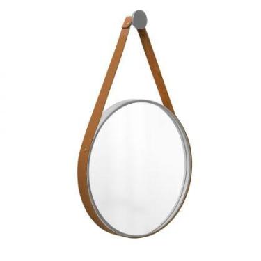 Imagem de Espelho Decorativo Adnet Cinza Alça material sintético Caramelo 50 cm 