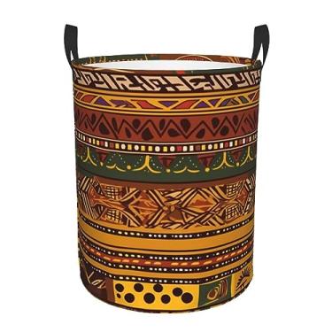 Imagem de Cesto de lavanderia com padrões nacionais africanos, dobrável, impermeável, cesto de armazenamento de roupas com alças, pano Oxford, organizador de brinquedos, cesta para banheiro, lavanderia, quarto