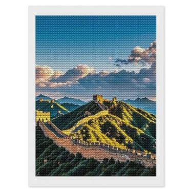 Imagem de NKJJSTES Kits de pintura de diamante DIY 5D Diamond Art Paint The Great Wall of China Kits de arte de diamante para decoração de parede de casa presentes