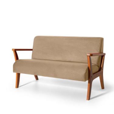 Imagem de Namoradeira 2 Lugares Estofada em Madeira Maciça Cléo Bege  Straub Web