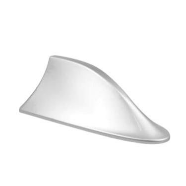 Imagem de Antena Veículo Automotivo Shark Tipo Barbatana Tubarão Universal Esportiva Funcional Recepção Rádio Sinal AM FM Teto Carro Universal Cores (PRATA Shark Barbatana Tubarão)