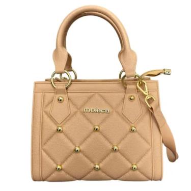 Imagem de Bolsa Moleca Transversal Pequena Pedraria Alça de Mão Feminina Nude