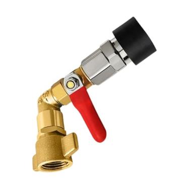 Imagem de Generic Conector de entrada de tanque de ar para caminhão M16x1,5, rosca de latão, cotovelo de 90 graus, conjunto de armazenamento de gás, adaptador de tanque, Válvula de Interruptor Curto