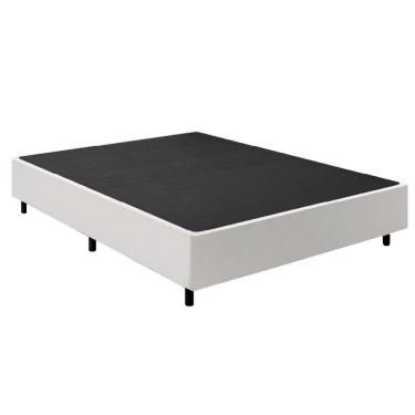 Imagem de Cama Box Base Casal King 1,93m Suede Marsala Branco