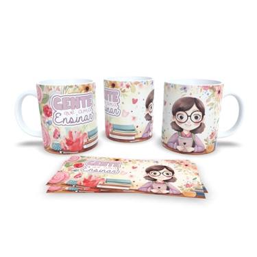Imagem de Caneca branca dia dos professores floral (14103)