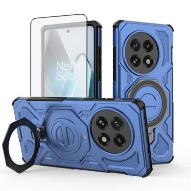 Imagem de Asuwish Capa de telefone para OnePlus 13 5G com protetor de tela de vidro temperado e suporte de anel magnético suporte protetor rígido híbrido celular acessórios One+ 1plus13 2025 feminino masculino